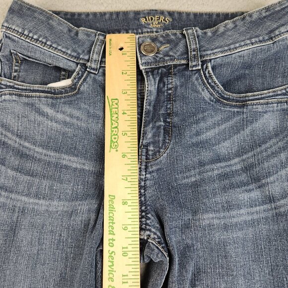 LEE Riders Jeans Women's 8M Curvy Bootcut Flap Pockets Stretch Denim Pants Blue - Picture 8 of 13